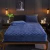 Kurzflor Verdickt Gesteppte Matratzenauflage King Queen Doppelbett Schutzpolster Weich Warm