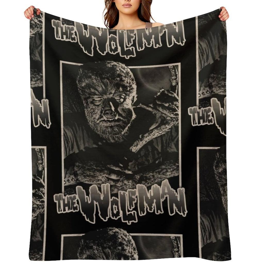 The Wolfman, wolfman, wolf man, werewolf Throw Blanket Luxury Designer Quilt Plush decorative Blankets