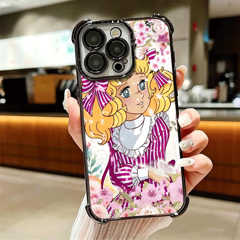 Anime Candy Candy Plating Phone Case For Iphone 16 17 Pro Max Air 16E 14 15 Plus 12 13 Mini Anti-Fall Airabag Cover