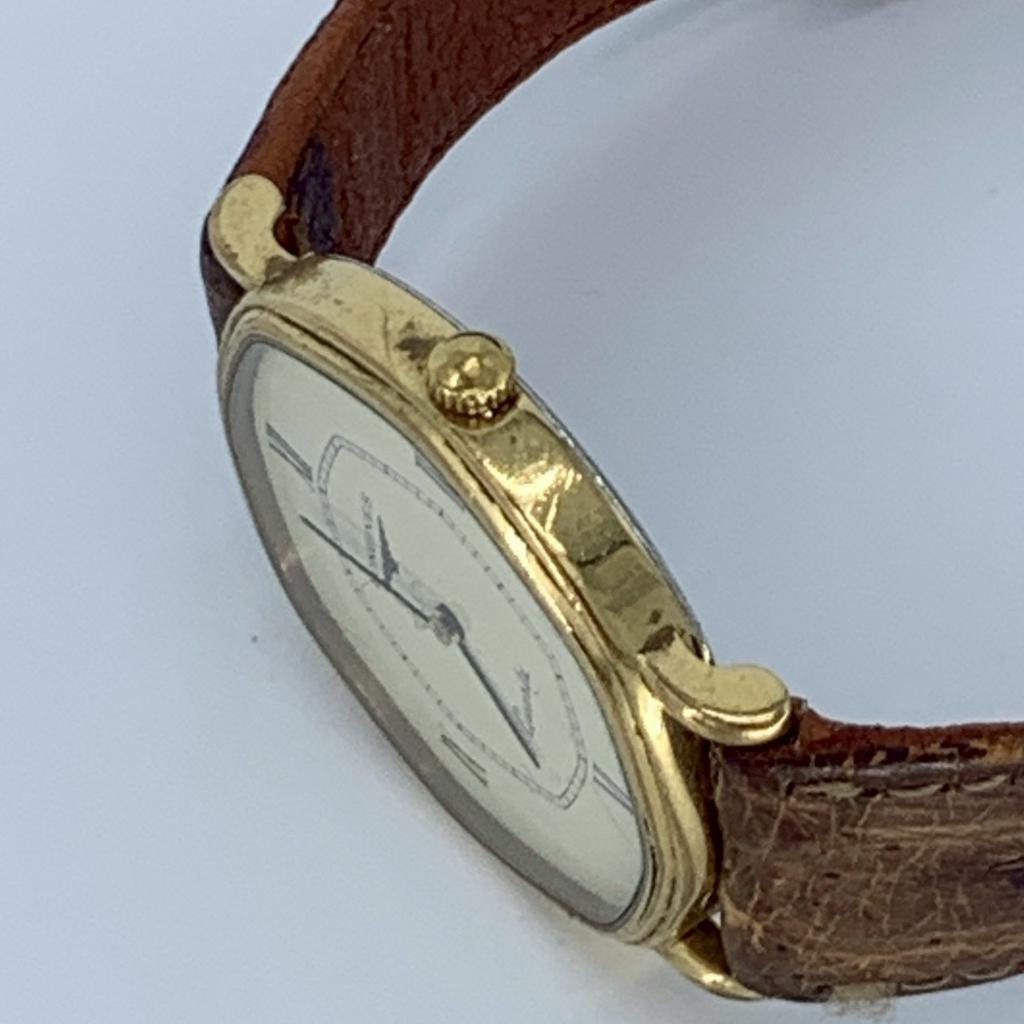 New Batteries Working Good LONGINES Quartz Men's Watch Octagonal Case Gold Dial Stainless Steel 2-Hand Lightly Cleaned