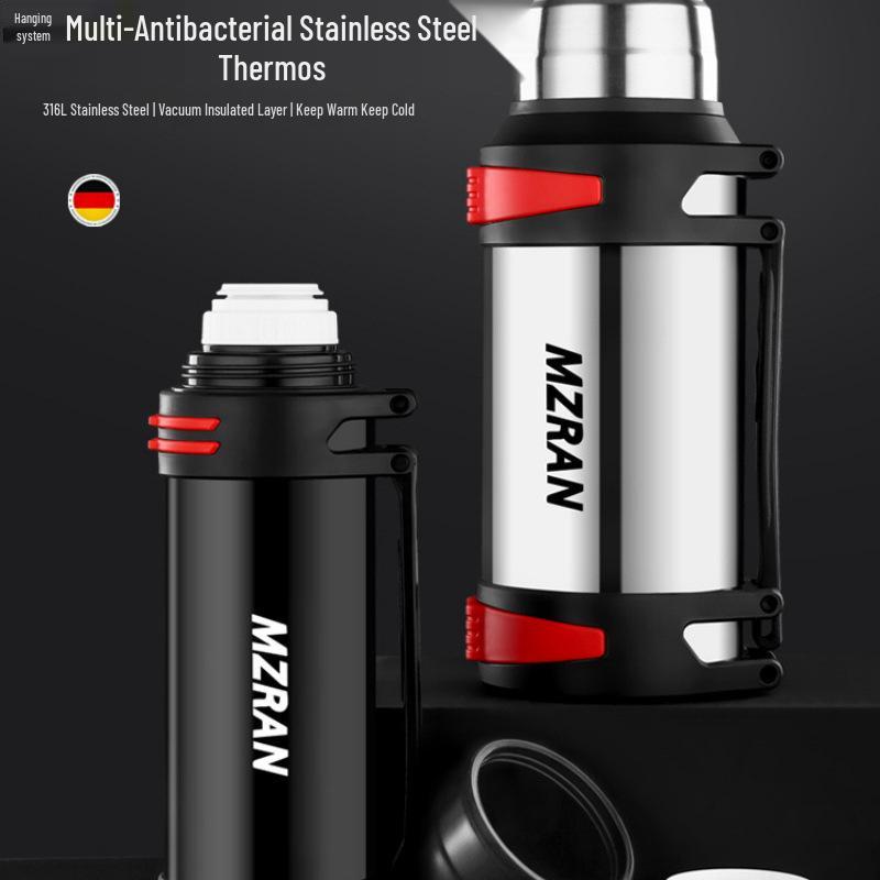 4L Stainless Steel Travel Thermos Mug for Men - Large Capacity Car Kettle Flask