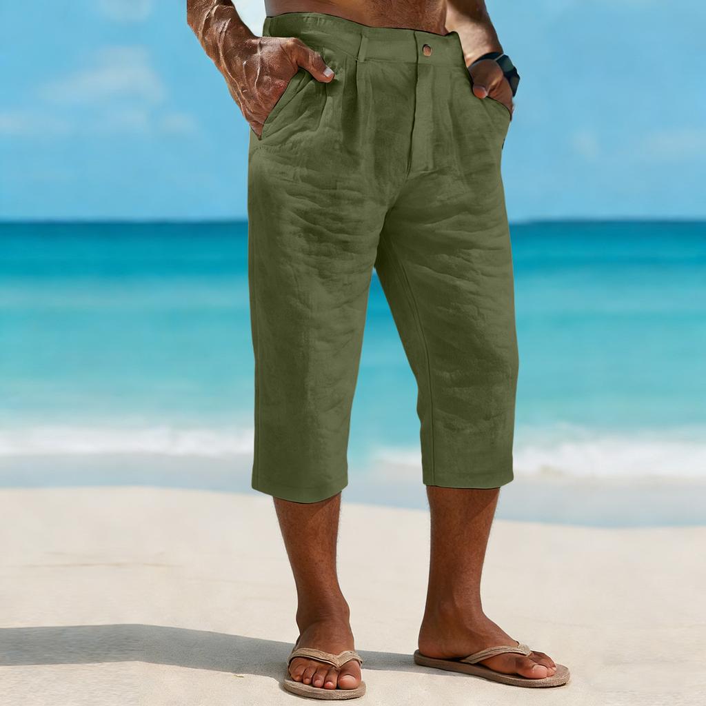 Pantaloni a gamba dritta cropped sportivi e casual da uomo