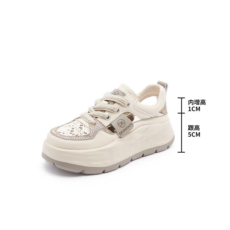 New Trendy Simple Heightening Shoes Casual Breathable Student Single Shoes Women's Fashion Versatile Sports Breathable White Shoes