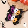 2Pcs Halloween Glitter Bow Hair Clips Glittering Ghost Pumpkin Bownot Hairpins Girls Kids Party Headwear Hair Accessories Gift