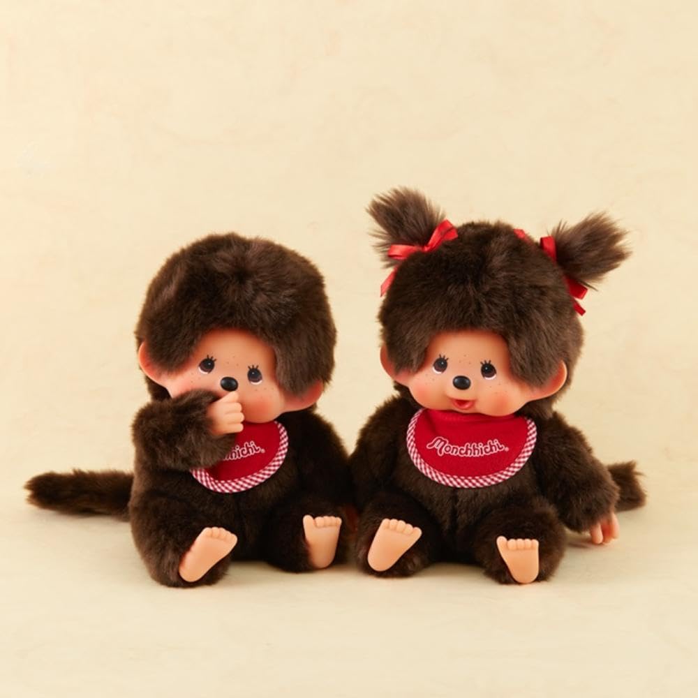 Sekiguchi Monchichi Premium Standard M Brown Boy Sitting 228553 H19 X W16 X D13cm