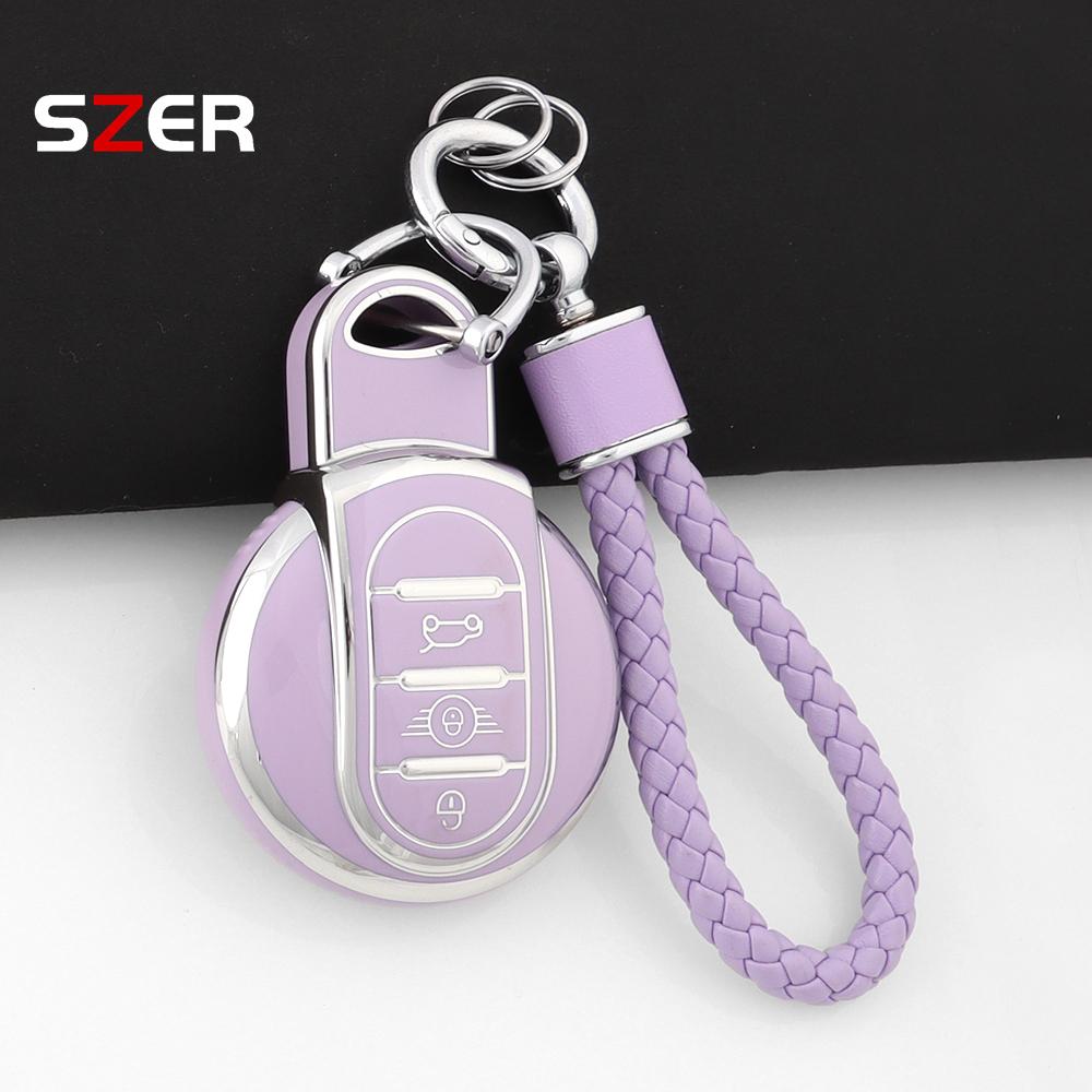 For Bmw Mini Cooper S One Jcw F54 F55 F56 F57 F60 Clubman Countryman Auto New Tpu Key Fob Case Cover Protection Fob Keychain