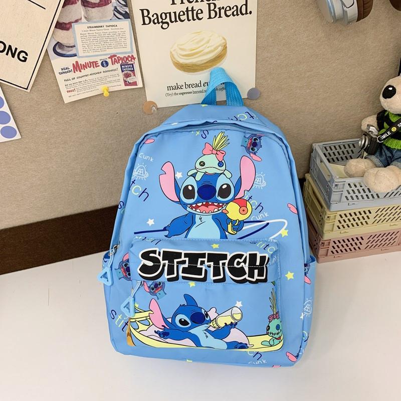 Lilo Stitch Kids Backpack With Durable Nylon For School Use And Cartoon Design