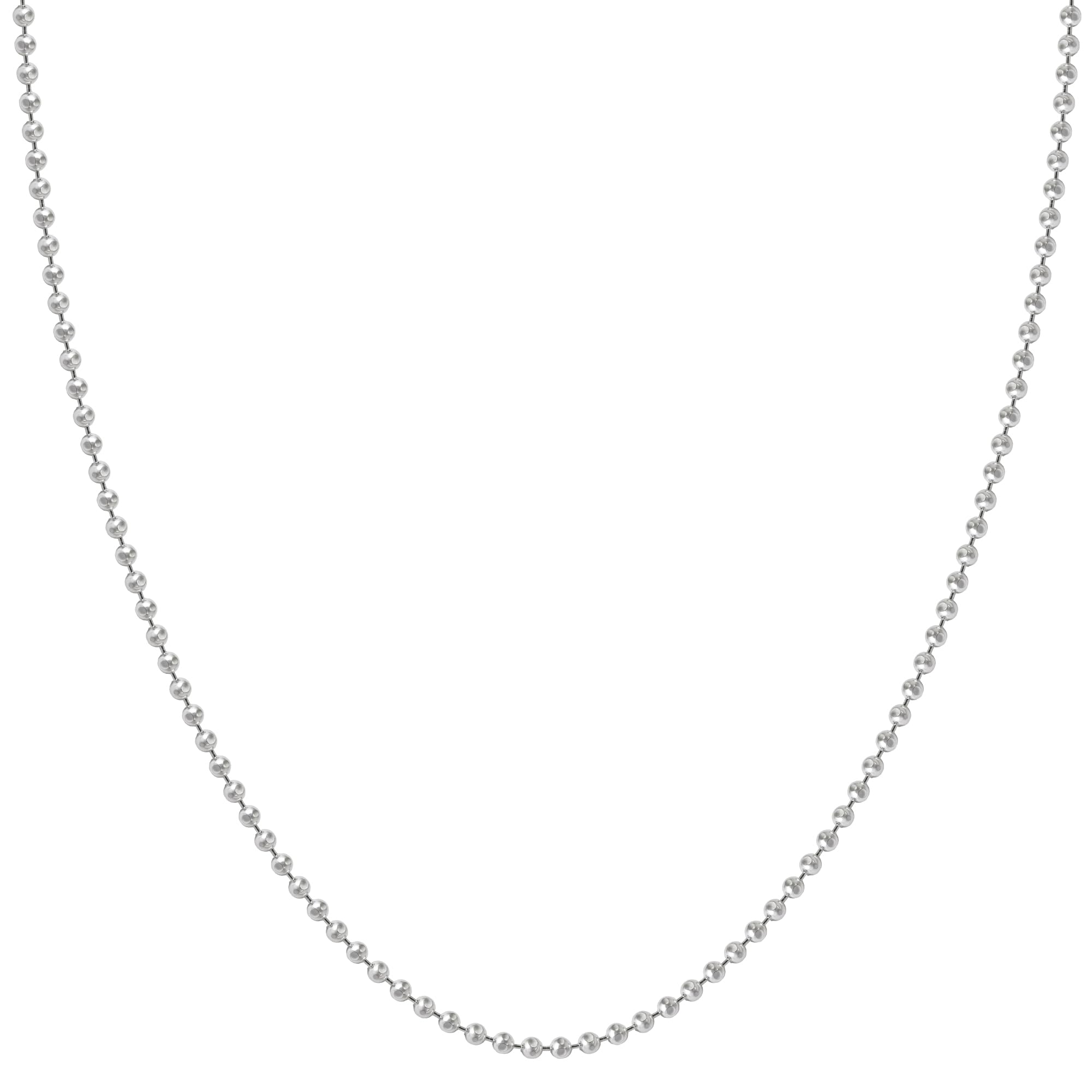 

[Shinjuku Gin no Kura] Silver 925 Cut Ball Chain, Approx. 1.5mm Wide, 38-60cm Long (60cm), Chain Necklace for Men and Women, Simple, Chain Only