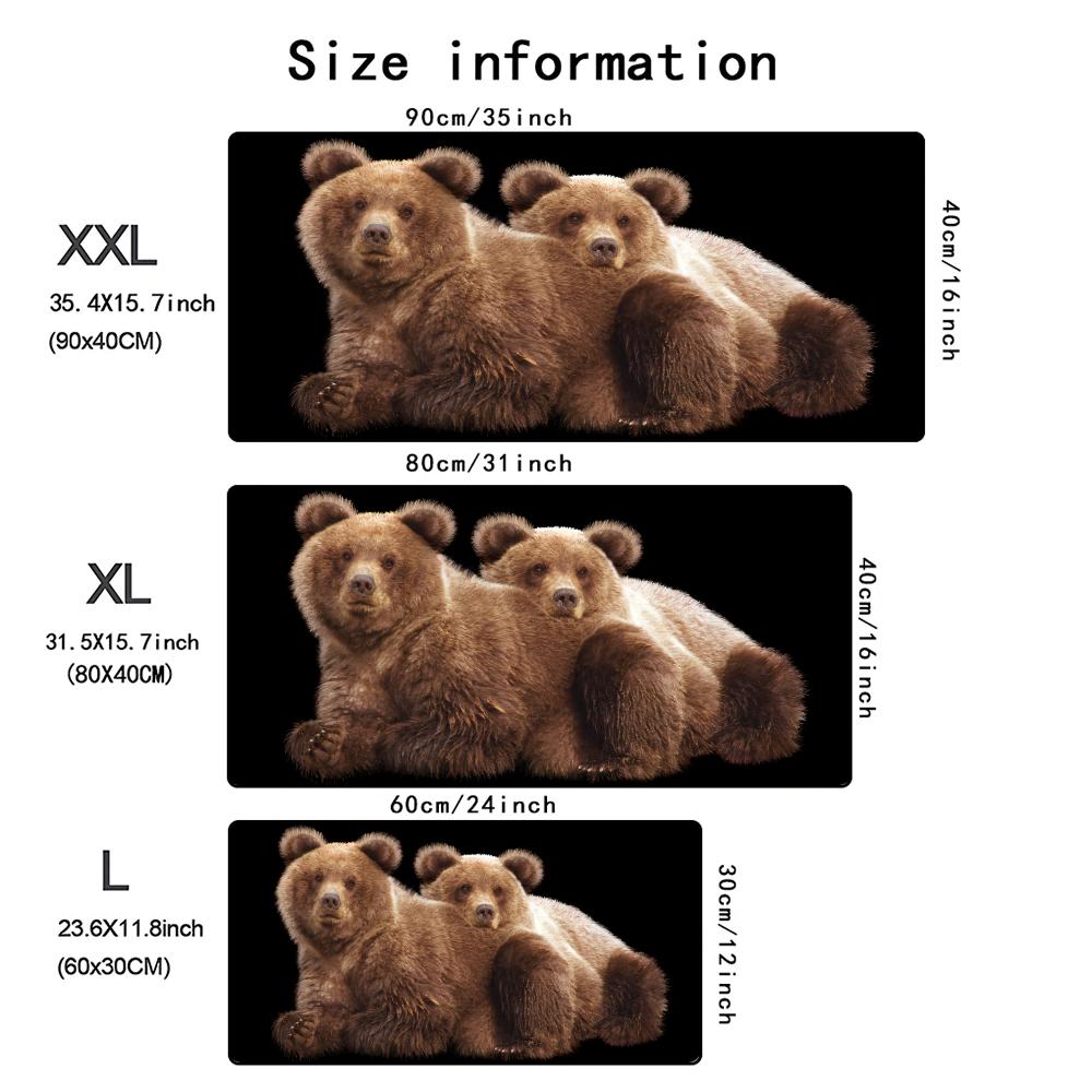 Fuzzy Bears Mouse Pad Xl Large Gaming Accessory Deskmats NonSlip Rubber Computer Keyboard Mat Office Laptop Long Mousepad 30x60