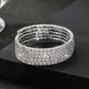Full Diamond Elastic Bracelet Multi-row Diamond Bracelet Gold Silver Claw Chain Multi-layer Elastic Rhinestone Bracelet