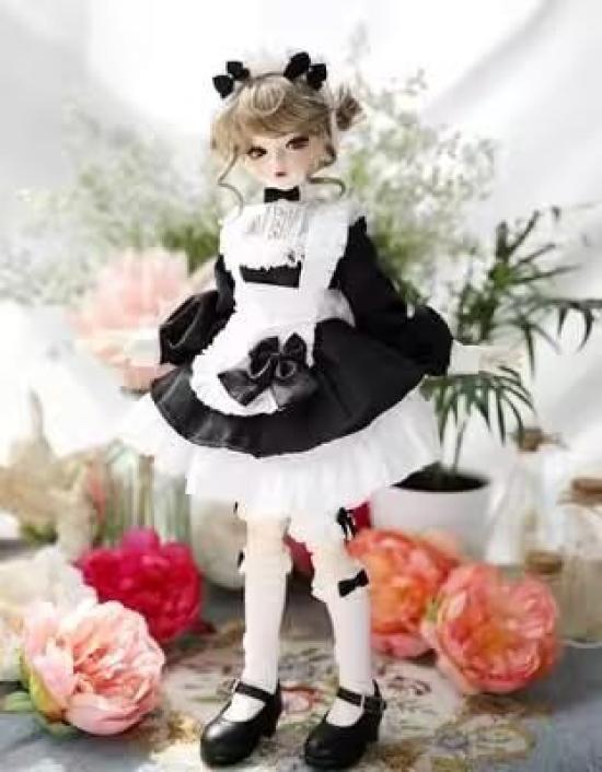 

HAMRETHYPPZ 14 16 13 BJD Кукла на шаровых шарнирах Платье, Костюм для куклы, Наряд горничной, Милая юбка горничной, Юбка принцессы, Милый фартук, Милый аксессуар для головы (Глава
