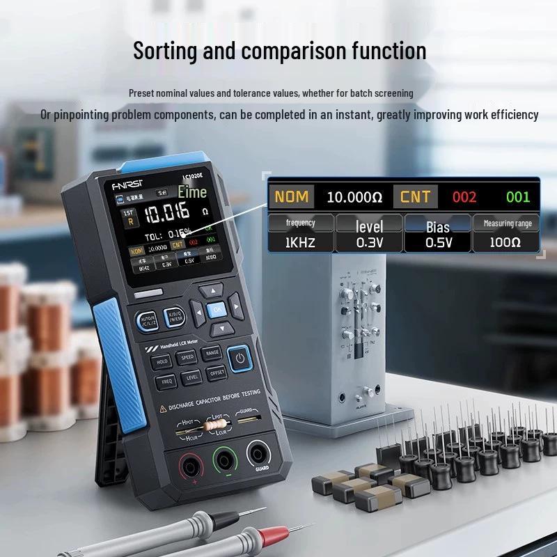 FNIRSI LC1020E Handheld Digital LCR Smart Multimeter for Resistance, Inductance, and Capacitance Testing