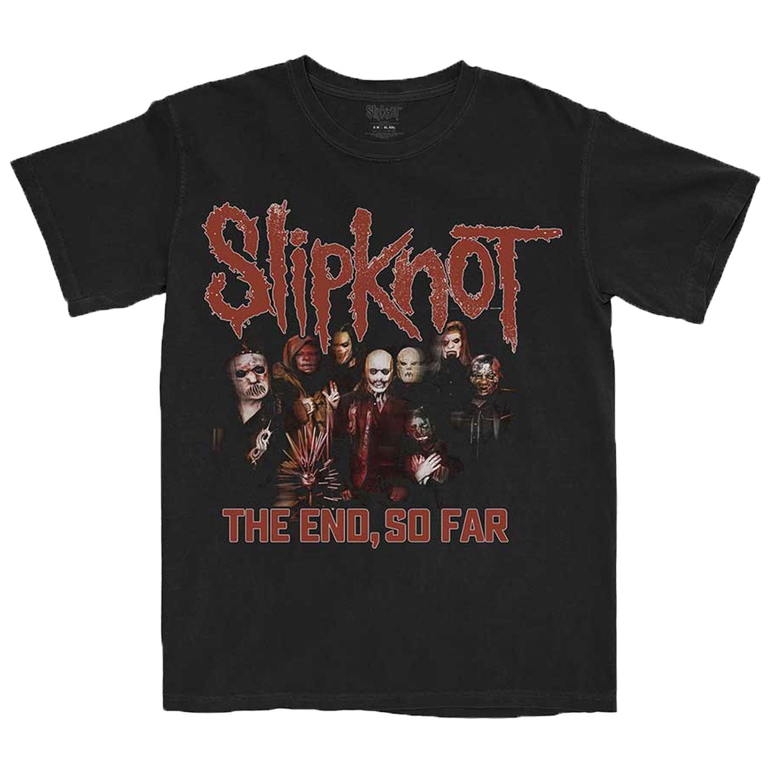 Men s Slipknot The End, So Far Group Photo T-shirt Medium Black XXL