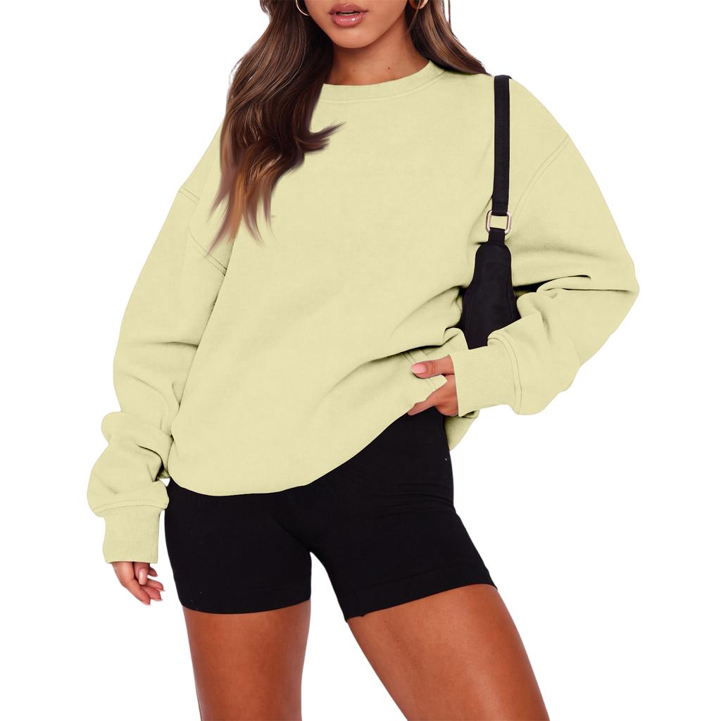 Women's Fashion Long Sleeve Crewneck Sweatshirt Top for Casual Everyday Wear
