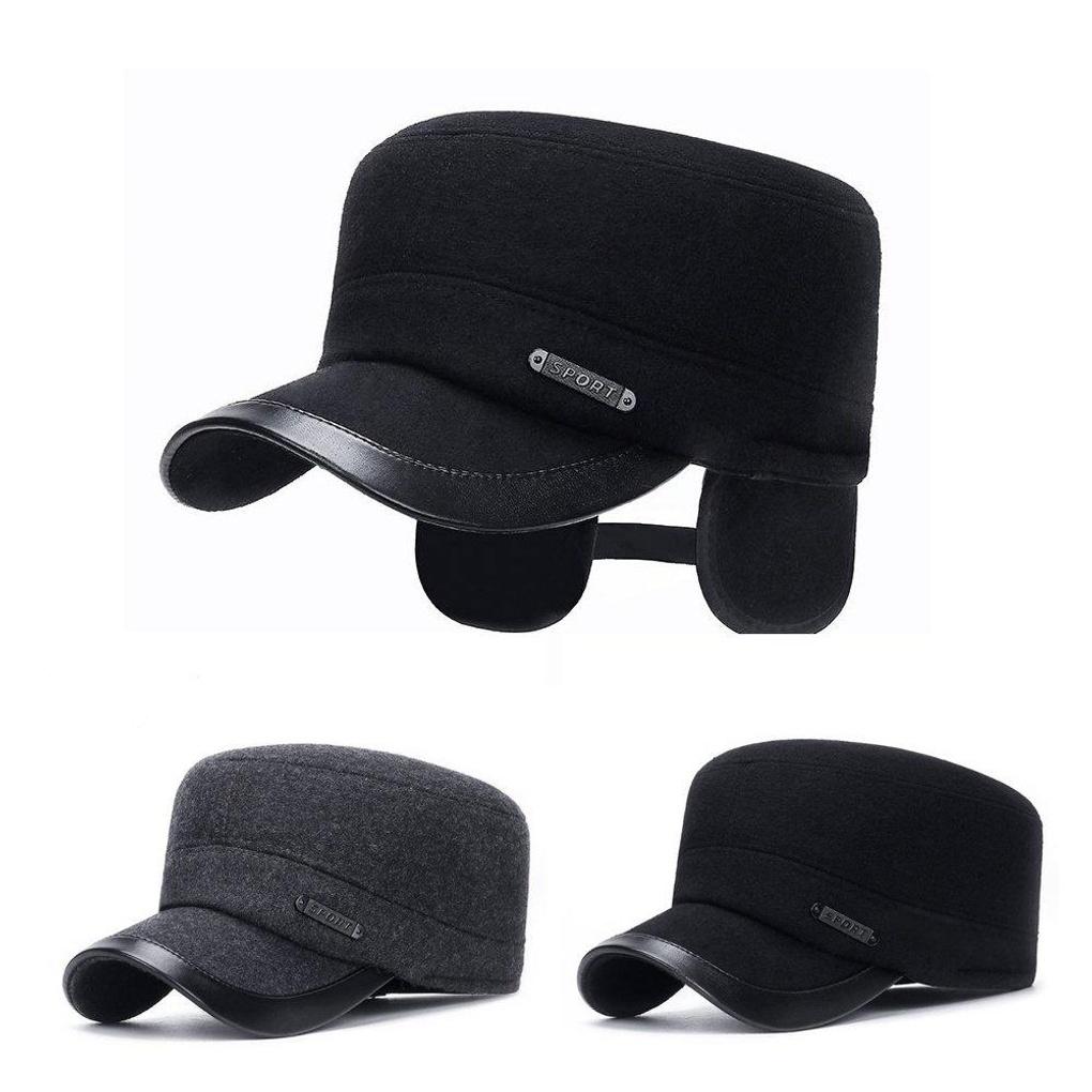 Winter cold weather sports label earflap hat