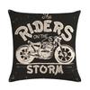 Home Decor Motorcycle Poster Art Letters   Bedroom Pillow Cover Vintage  Sofa Cushion
