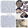 Poppy Crystal Epoxy Silicone Mold for DIY Resin Pet Tags: Heart, Cat Paw, Round, Bone Pendants