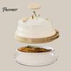Reusable Microwave Plate Cover Collapsible Splatter Cover, with Foldable Heat Resistant Handle, Easy Clean Screen Oven Safe Plastic Lid, for