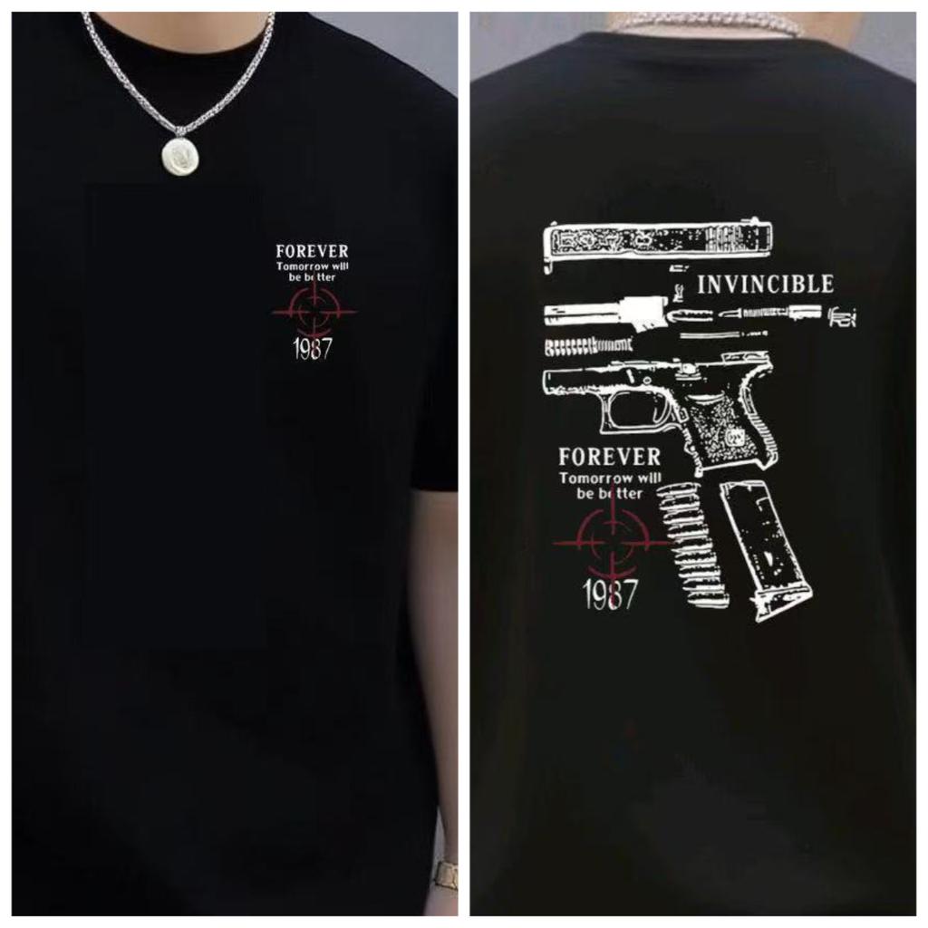 Mens SpringSummer Fashion Casual Unique Design Pattern Printed Cotton Round Neck Short Sleeve Personalized Tshirt