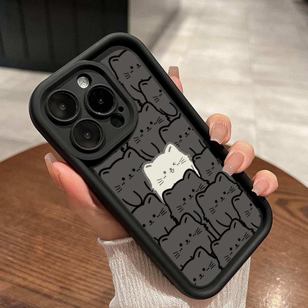 

LZ7 мультяшный кот милый силиконовый чехол для телефона Xiaomi 11 Lite 5G 14T Redmi 14C 13C A3 Note 12 11 9 10 13 Pro Plus противоударный задний чехол Redmi Note 11 Pro Plus