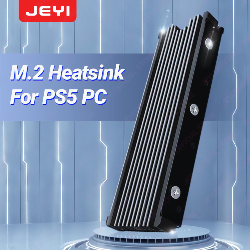 M.2 2280 SSD Heatsink Support PS5 PC, JEYI NVME NGFF 2280 SSD Double-Sided Heat Sink Cooling with Thermal Silicone Pads Cooler