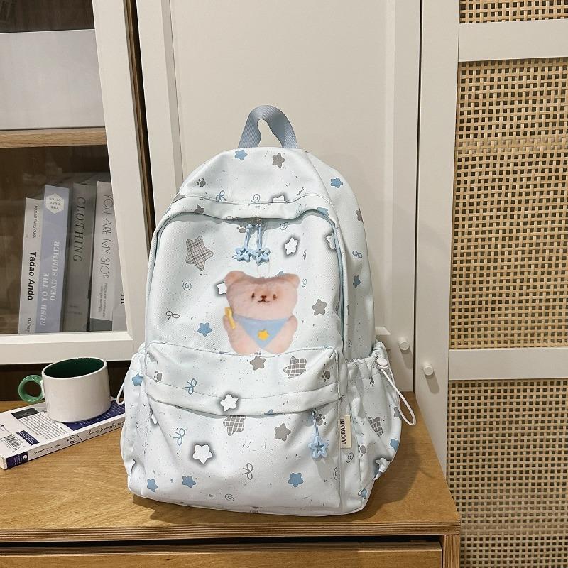 Korean Schoolbag Junior High School Girls Ins Fresh Stars High Value Backpack High School Students Large Capacity Lightweight Backpack