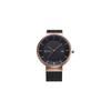 BERING Solar Watch for Men and Women (Unisex) Black and Rose Gold Stainless Steel with Mesh Strap and Sapphire Crystal (Product Number: 14639-166) Off
