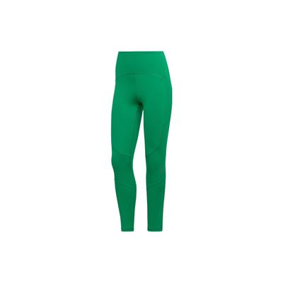 Adidas Solid Color Logo Print High Waist Fitness Pants Women Bottoms Green HI6148