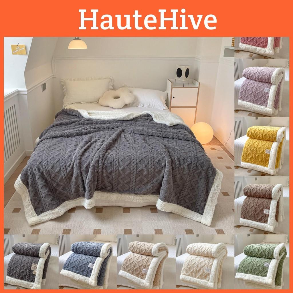 Thickened Winter Blanket Double Sided Fluff Plush Double Layer 3d Bed Sofa Warm