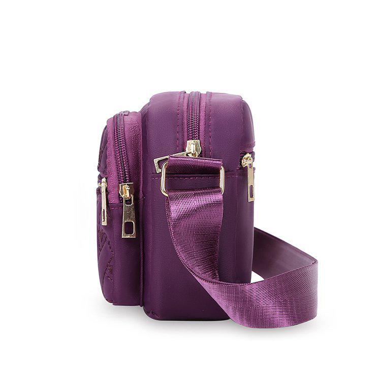 Women's Daily Casual Nylon Cross-Body Shoulder Bag with Multi-Layer Zipper