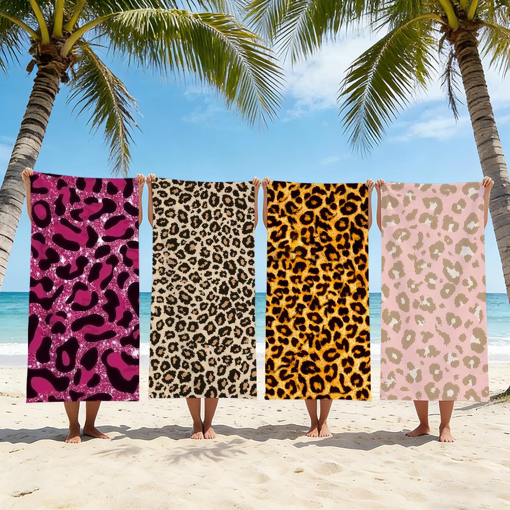 Y2K Leopard Towel Beach Towel Travel Lightweight Skin Friendly For Pool Beach Camping Cruise Summer