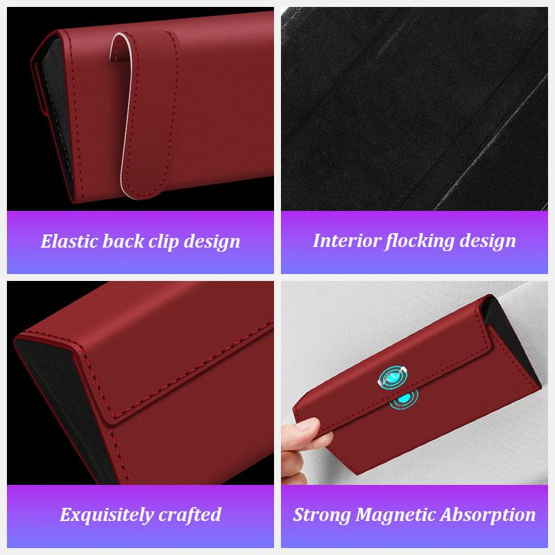 BBDS7 Leather Car Glasses Case Portable for KIA Ceed Forte Cerato K3 GTLine Seltos Sportage Sorento Visor Sunglasses Box Accessories