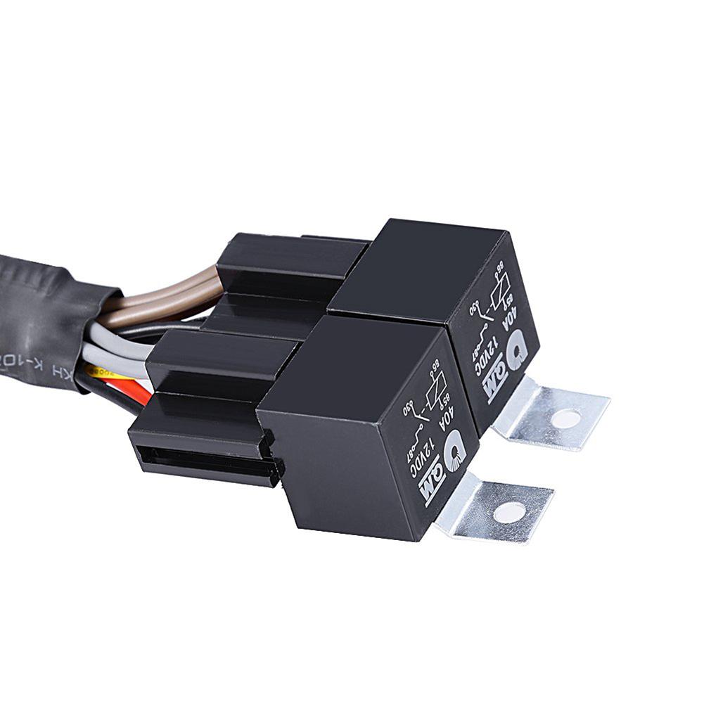 Car LED H4 9003 Headlight Relay Wire Harness 12V 80A Dual High Low Beam Headlight H4 Relay Wiring Kit Cable Accessories