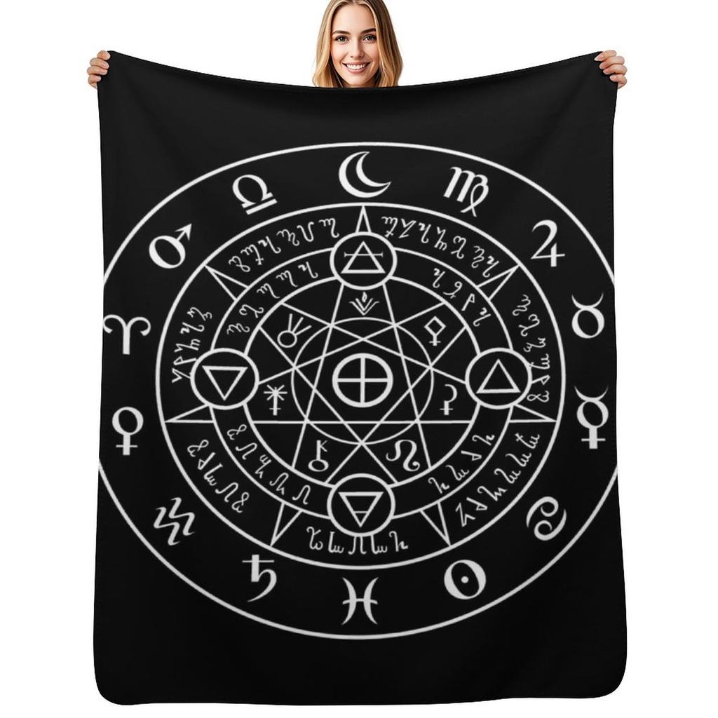 Alchemical Sigil Throw Blanket Halloween Summer Beddings Wednesday Blankets
