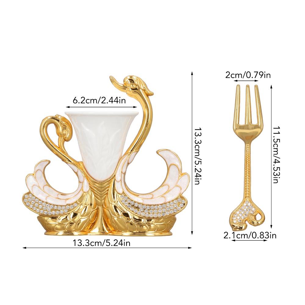 7pcs Zinc Alloy Swan Base Holder White Decorative Swan Flatware  Ice Cream Cake
