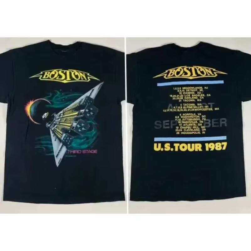 

1987 Boston Rock Band Tour Unisexs and Womens Tshirts Summer Cotton Tshirts for Casual Fashionable and Daily Wear Oversize 4XL