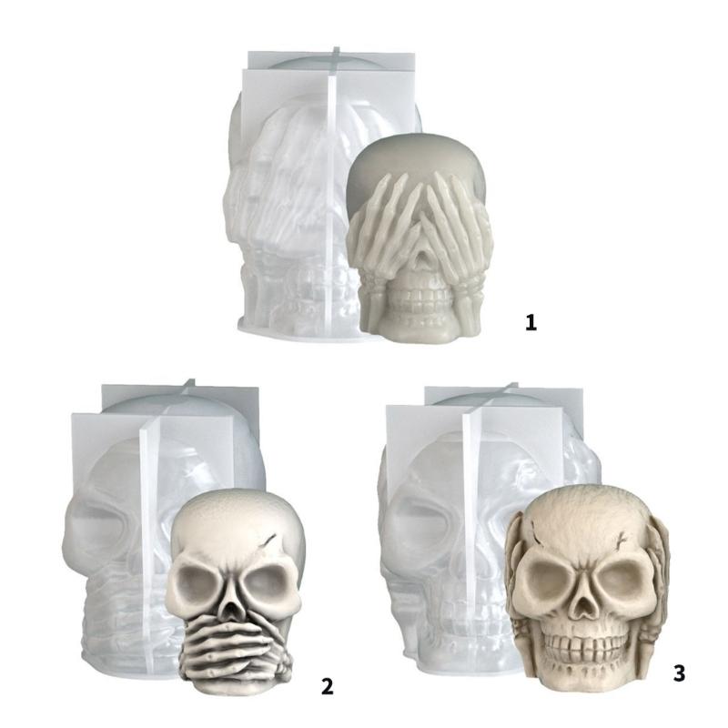 Food Grade Skull Craft Mold Safe Realistic Skull Mold For Kids Resin Art Projects Halloween Home Decoration