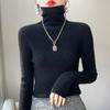 Autumn Winter Wool Sweater Women Turtleneck Solid Elastic Slim Knitted Pullover Fashion All-match Elegant Comfort Casual Tops