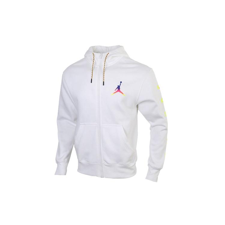 Air Jordan Sports Fleece Lined Hooded Jacket Men s White CU9123-100 M
