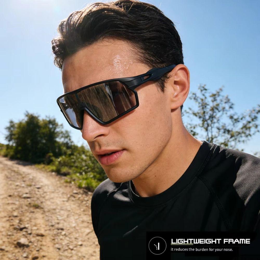 Turned Up Photochromic Cycling Glasses UV400 Sports Sunglasses Photochromic Bike Glasses Fishing