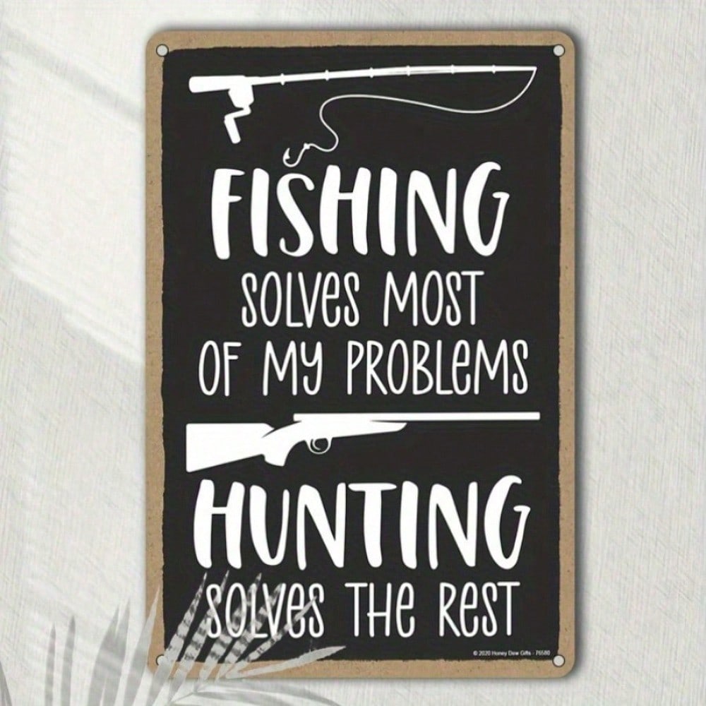 

Vintage Metal Wall Sign 8x12 Inch Hunting Fishing Decor for Bar Garage