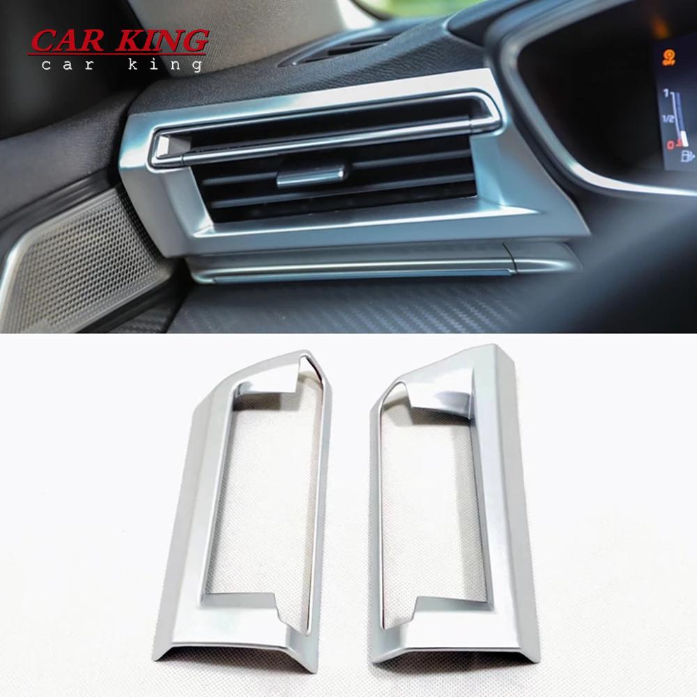 ABS Matte Car Accessories Side/Center Dashboard Air Conditioning AC Outlet Vent Frame Cover Trim For Peugeot 508 2019 2020 2021