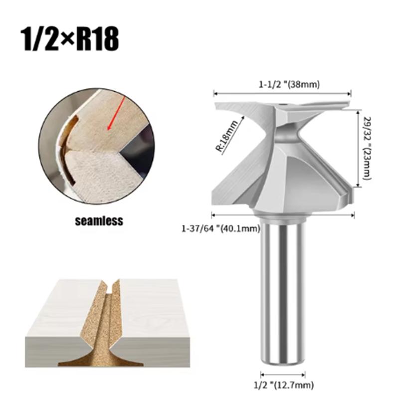 For Router Table Arc Bending Integrated Forming Knife Router Bits R18 R30 1/2 inch Woodworking Circular bending Grooving Tool
