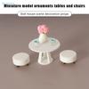 1:12 Dollhouse Minimalist White Table And Chair Set Model Casual Ornament Miniature Dollhouse Decoration Scene