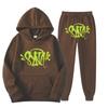 SynaWord High Street Fashion Trendy Brand Suit Men's Ins Trend Hip Hop Hoodie Syna Print Sweater Suit