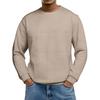 Men's Loose-fitting Casual Waffle-weave  Neck Long-sleeved Top
