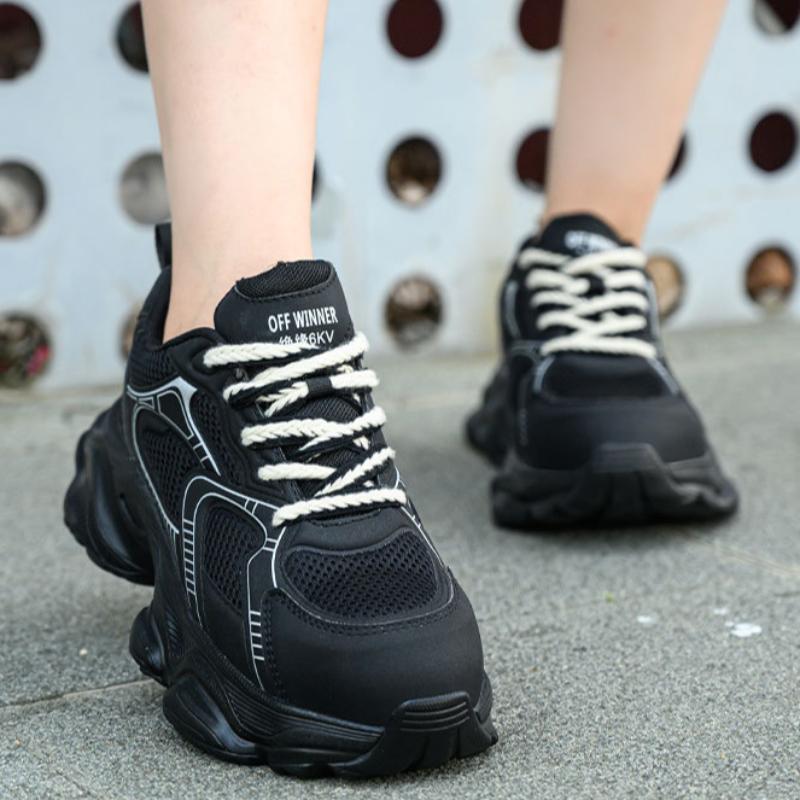 Four-season Women's Anti-smash Shoes, Breathable and Lightweight Plastic Steel Toe Safety Labor Protection Shoes for Women