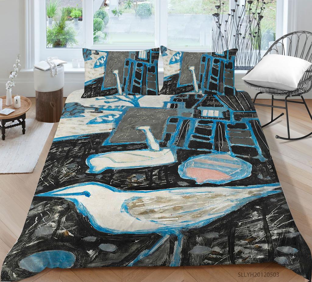 Portrait Oil Painting Series Quilt Cover Pillowcase Two Or Three-Piece Set Digital Printing Polyester