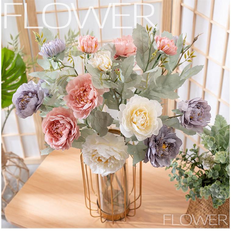 Peony Macaron Artificial Flower Home Decoration Wedding Celebration Holding Flowers Guiding Flower Walls Fake Flowers Shooting Props