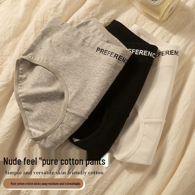 Japanese Style Women's Mid-Waist Pure Cotton Antibacterial Briefs – Teenage Triangle Design